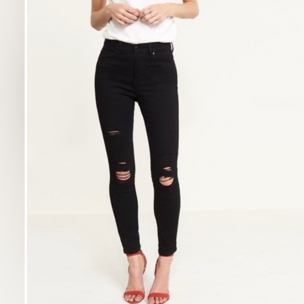 Dynamite Black High Rise Distressed Denim Jeans